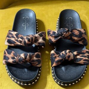 Jessica Simpson Animal Print Bow Sandals